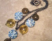 Porcelain and Bronze Charm Necklace