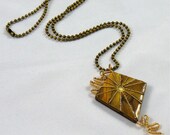 Let's Go Fly a Kite Polymer Clay Pendant in Gold