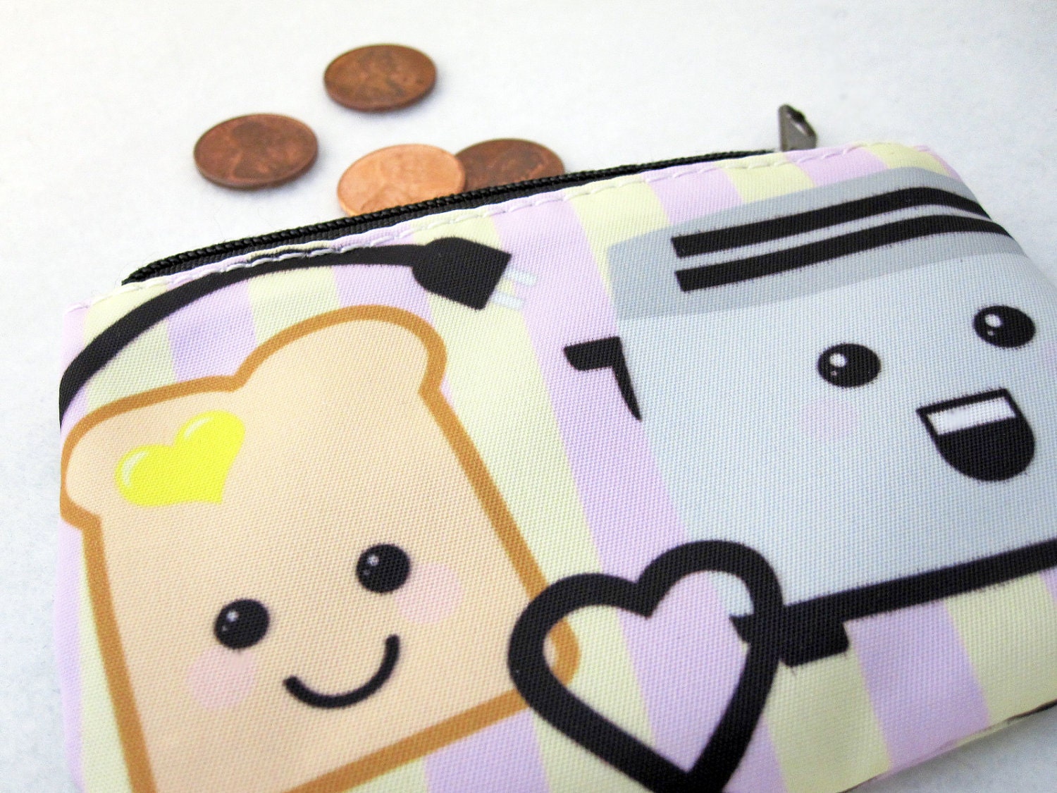 Happy Bread Angry Toast Coin Purse