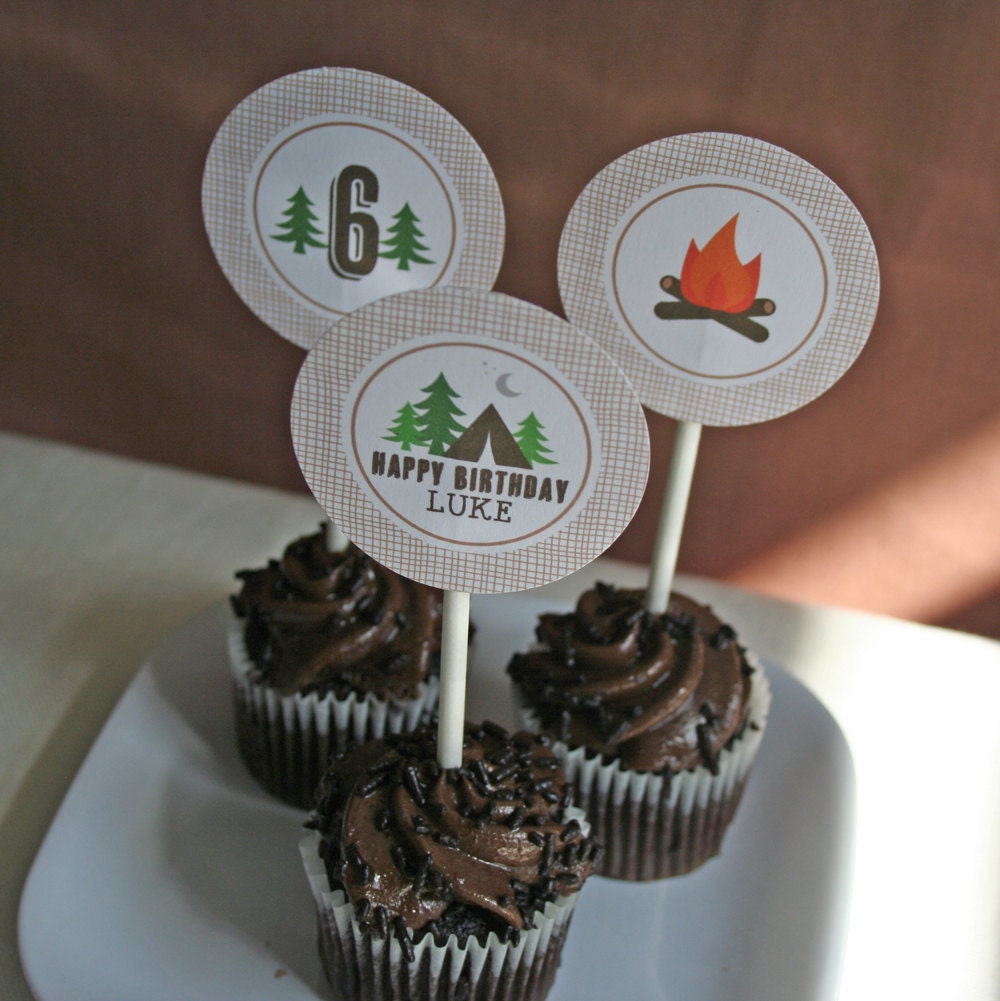 Cupcake Toppers - Camping - PRINTABLE only Il_170x135