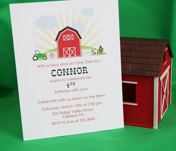 Farm Birthday Party Invitation - PRINTABLE only Il_570xn
