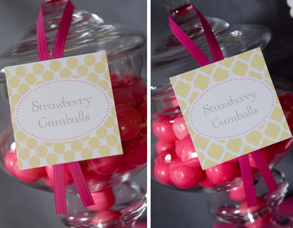 Candy Buffet Candy Bar Tags Labels - custom tags for wedding or party candy and dessert buffets Il_570xn