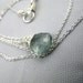 Moss Aquamarine Necklace - Wire Wrapped briolette In Sterling Silver March Birthstone, Ready To Ship