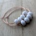 Rose Gold Hoops With White Jade - White Gemstone Hoops, Rose Gold Earrings, Summer Fashion
