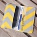 Cell Phone Wallet - Chevron Print - Mustard Yellow and Gray Chevrons- Smart Phone Wallet