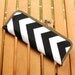 Chevron Wallet - Clutch Wallet - Black and White Chevron Slim Frame Wallet