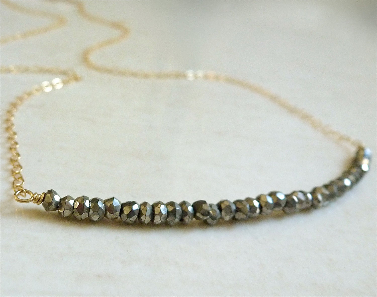 Sorrento Necklace with Charcoal Pyrite