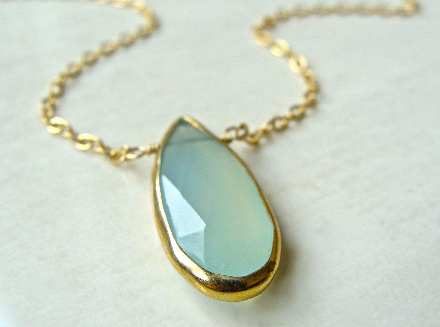 Rialta Necklace with Aqua Chalcedony