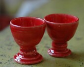 pair of RED egg cups-made to order