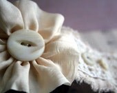 Vintage Lace and Silk Wrist Cuff with shell buttons - The Promise