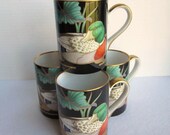 Vintage Fitz and Floyd Mallard Duck Porcelain Mugs