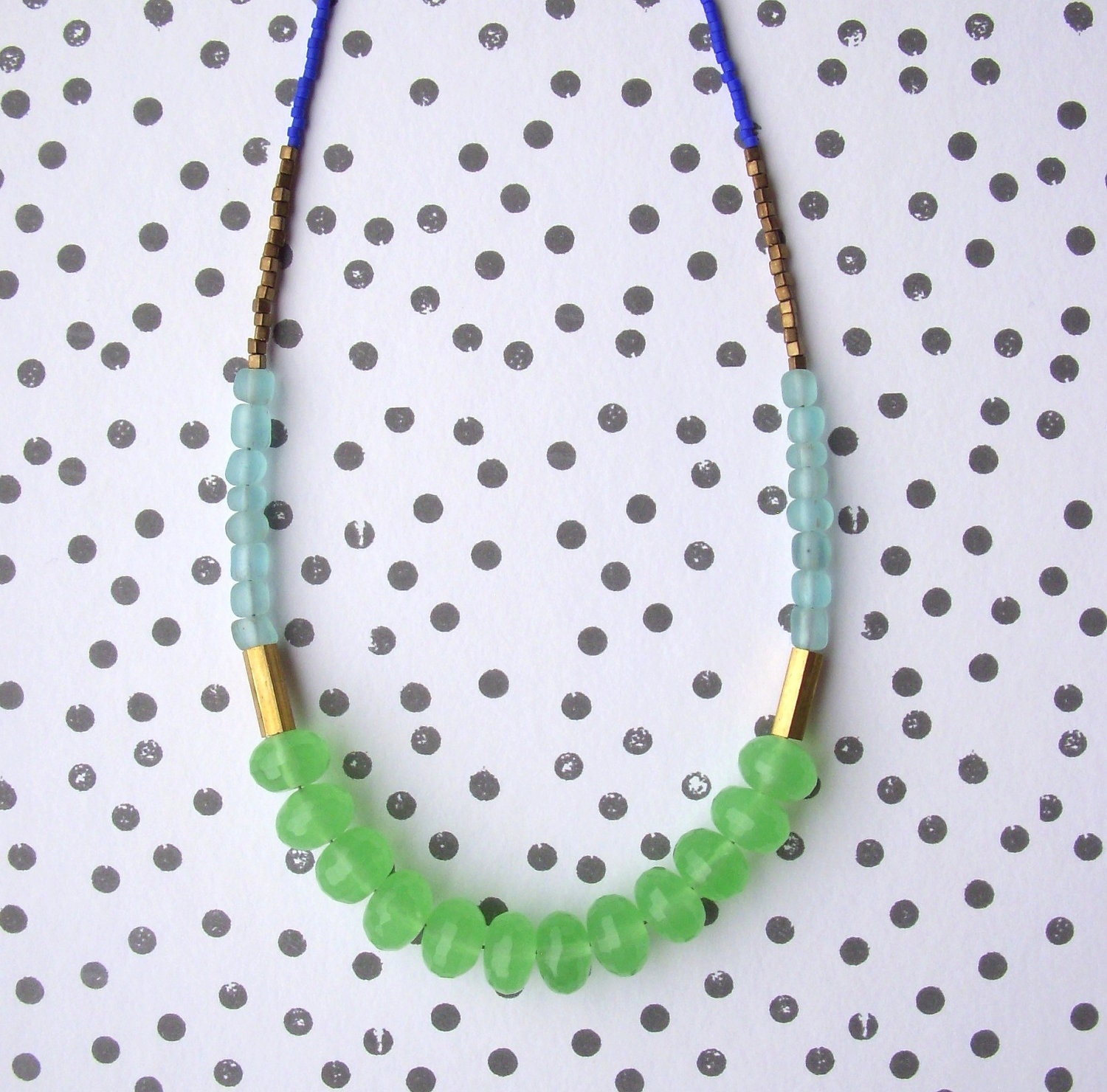 Modern beaded jade necklace.