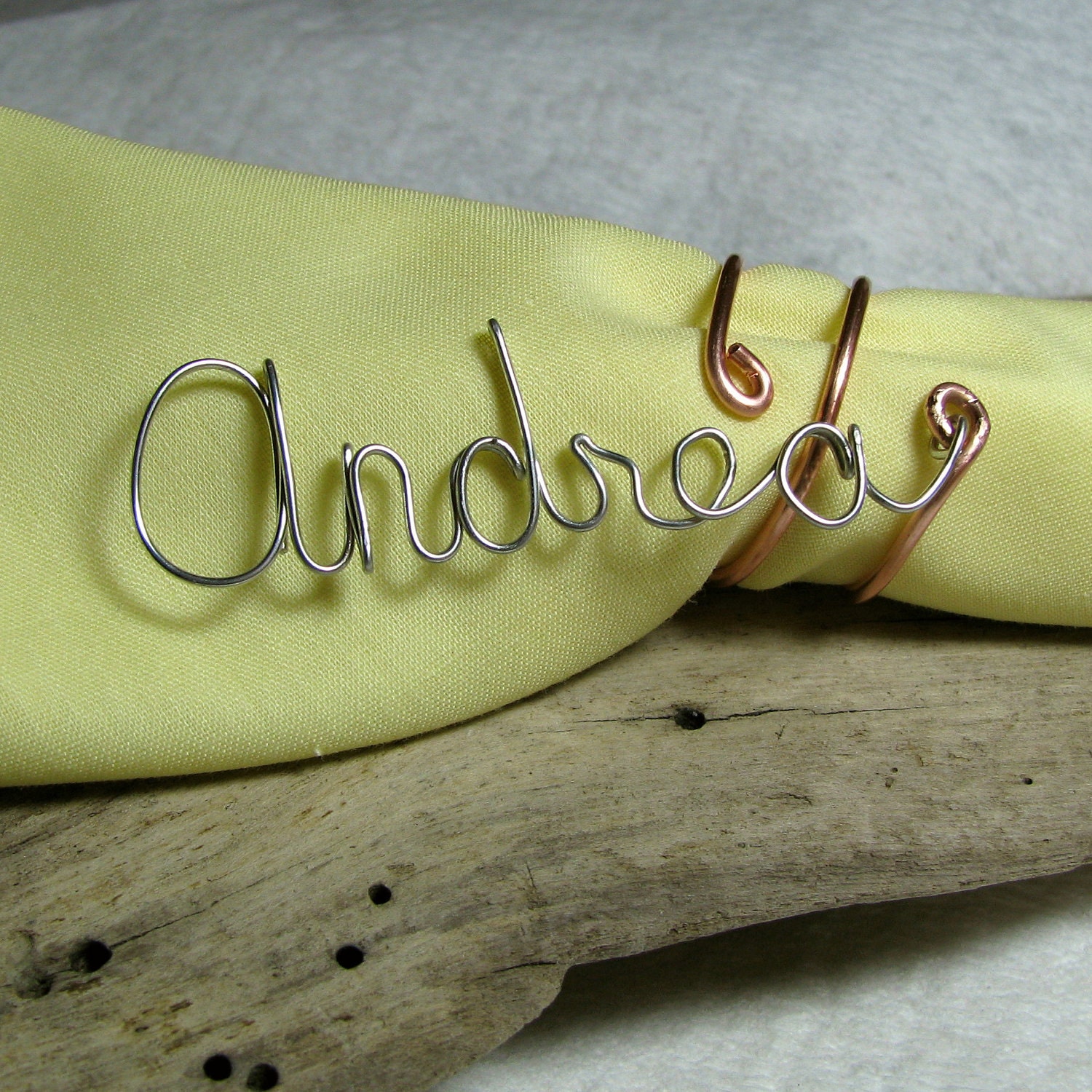 Your Name Personalized Napkin Ring Copper Wire Great Gift Idea - AdroitJewelers