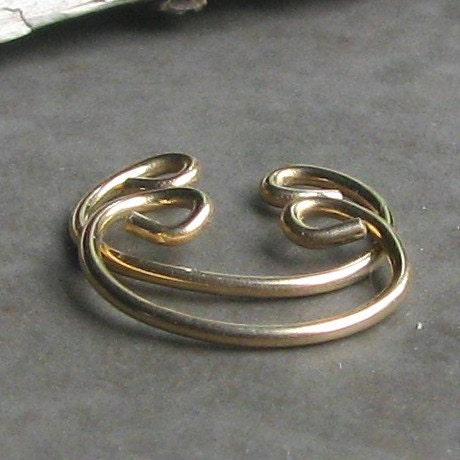 Unpierced earring alternative Top of the Ear Cuff Hoop Earrings - non-pierced - gold