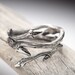 dark silver stacking pair: Elvish rings, twigs & natural Herkimer Diamond rock crystal - organic rings