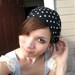BLACK WHITE HOBO Polka Dot expandable bandanna scrunch headband by Mixbaby