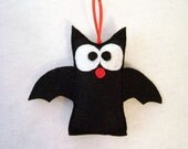 Felt Bat Ornament - Bertie the Black Bat