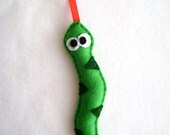 Felt Holiday Ornament - Sylvester the Green Snake - Made to Order