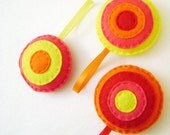 Felt Christmas Dot Ornament Set - Citrus Hand Stitched Holiday Decor