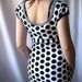 monochromatic polka dot wiggle rockabilly dress - Hedy - handmade custom size - smarmyclothes