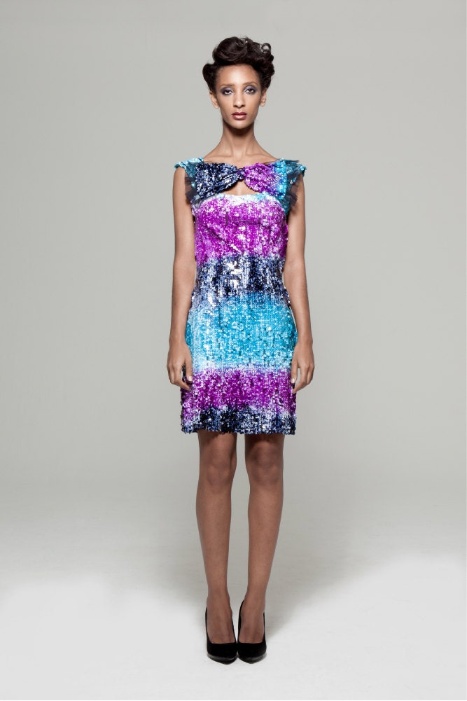 Water Color Dye Sequin Melissa Dress