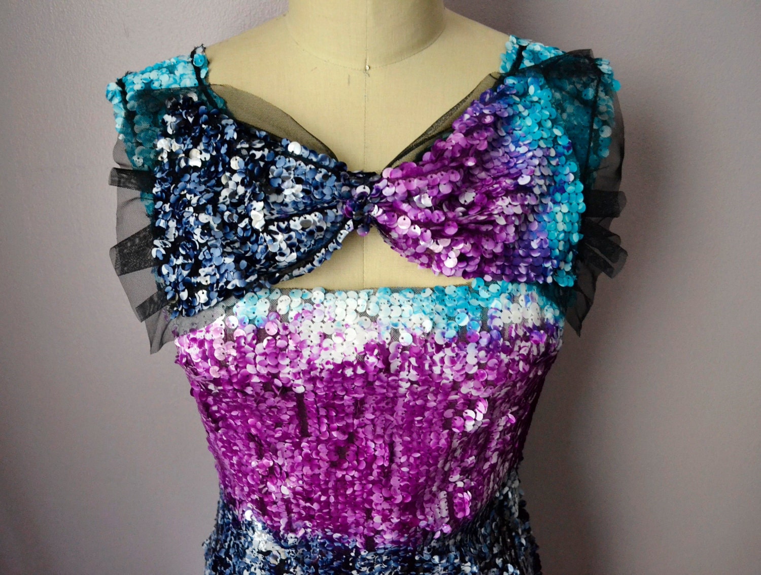 Water Color Dye Sequin Melissa Dress