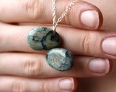 Native American Tribal Necklace . Blue Stone Necklace . Sterling Silver Chain Necklace . Modern Chevron Necklace - Nunavut Collection