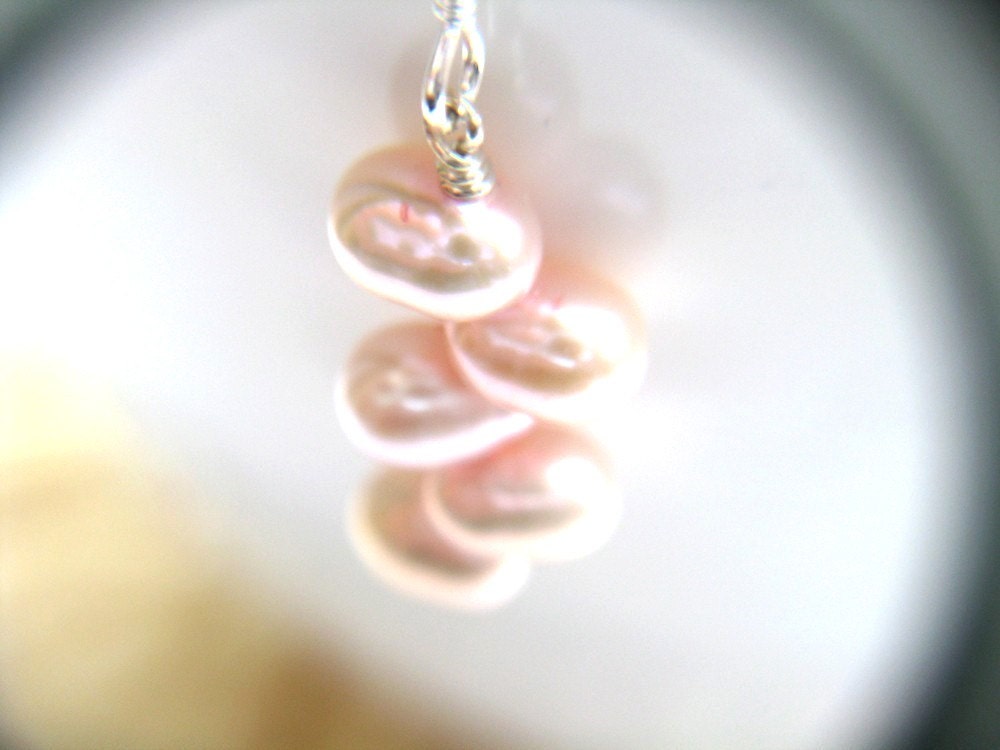 Pink Pearl Earrings . Long Pearl Earrings . Pink Bridesmaid Sets . Sterling Silver . Breast Cancer Awareness - Cotton Candy Collection