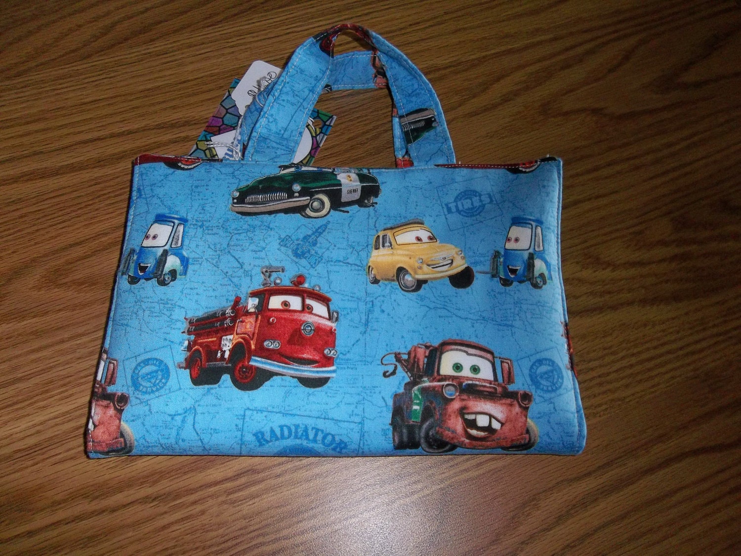 Crayon Tote Bag Caddy Activity Case Cars Lightning McQueen and all the Gang
