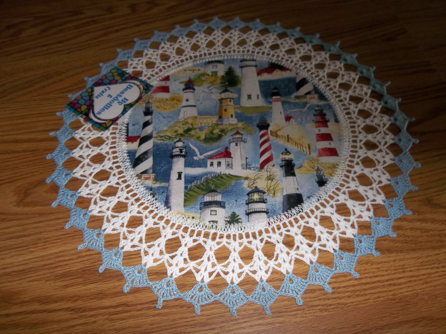 Crocheted Lighthouse Doily 18 inches