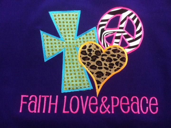 Faith Love & Peace Embroidered Shirt