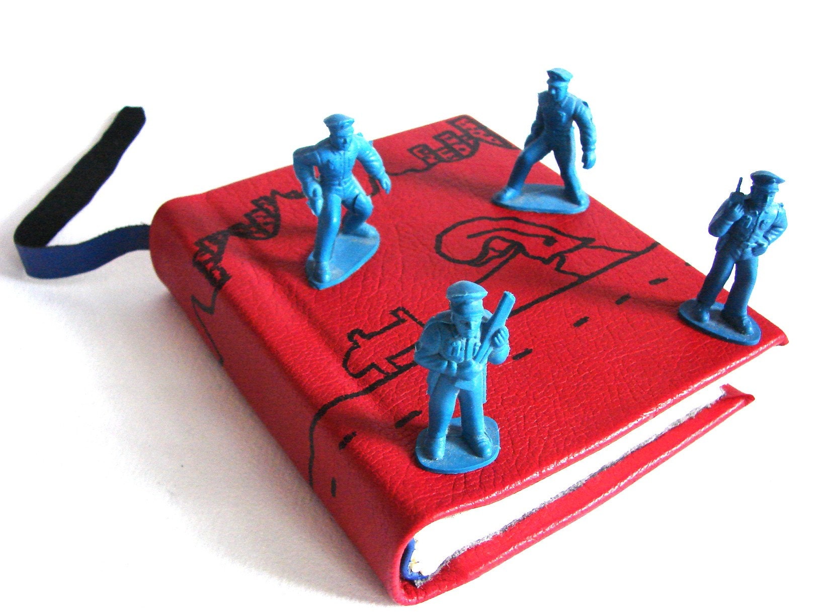 Sale Red Leather Journal by Strikebooks bookbinding original art