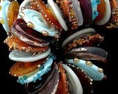 DSG Beads Handmade Organic Lampwork Glass Discs - Made To Order (Iced Caramel)