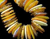 DSG Beads Handmade Organic Lampwork Glass - Sweet Lemonade Discs (Made To Order)