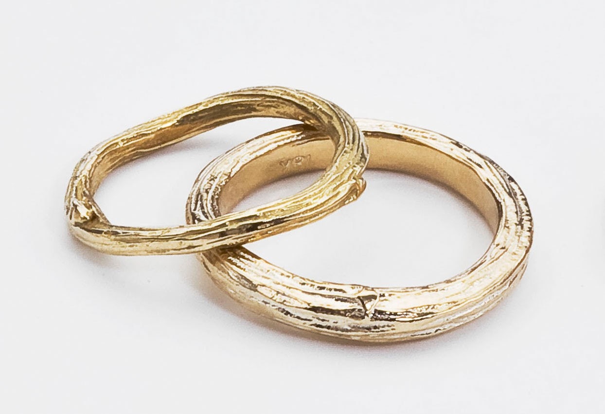 Wedding Band for Men/Women - Branch Design in Gold - As seen in Huffington Post Weddings and Etsy Wedding Showcase