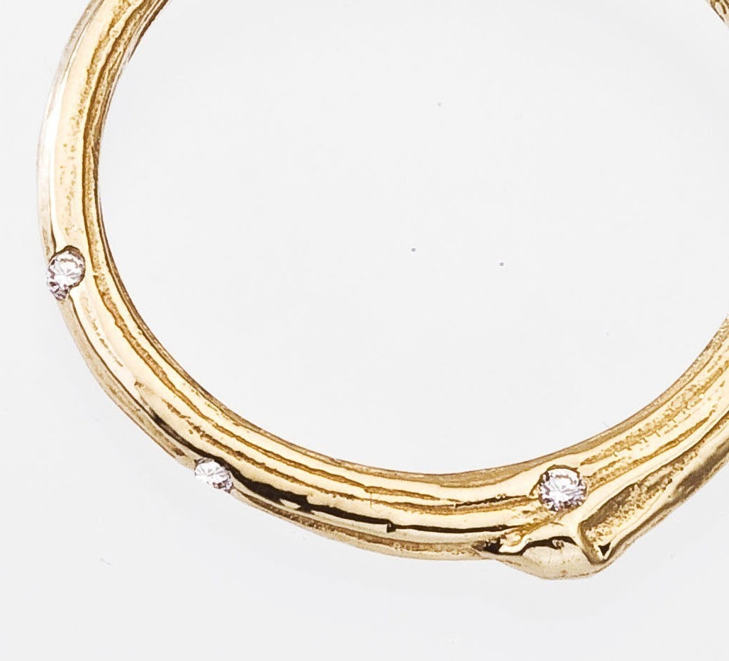Diamond Wedding Band - Stacking Ring - Twig Ring from a Central Park NYC - Scattered Diamonds