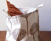 Fabric storage basket - Linen Proteas