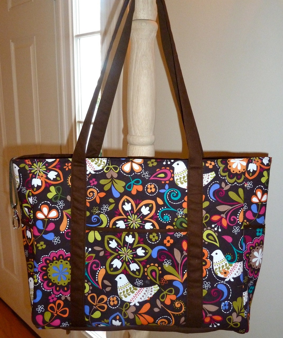Tote/Diaper Bag in Birds and Floral