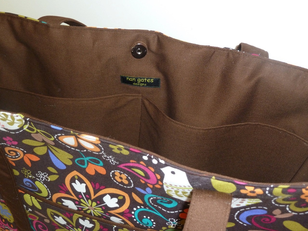 Tote/Diaper Bag in Birds and Floral