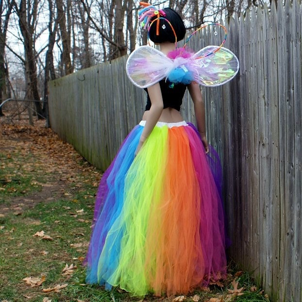 Neon Rainbow Faerie Formal Alternative Wedding Skirt Fae All Sizes MTCoffinz