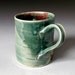 Ceramic Coffee Mug Handmade Porcelain Cup: Green with Flowers