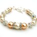 Champagne and Ivory Pearl Rhinestone Bridal Bracelet, Bling Wedding Jewelry, Bridesmaid Gifts