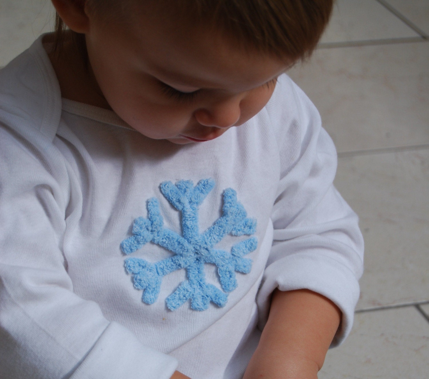 Unisex Chenille Snowflake Onsie 