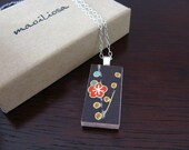 washi pendant necklace on a silver-plated chain - small - chococherry