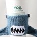 Coffee Cup Sleeve - Monster Shark in Dusty Blue