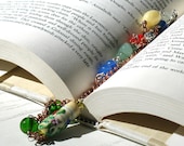Lampwork Gemstone Necklace / Boho Copper Wire Wrapped Necklace / Floral / Garden / Bright / Primary Colors