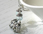 Ice Blue Sterling Silver Earrings - Hearts of Ice / Pastel Heart - cooljewelrydesign