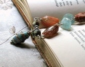 Gemstone Copper Statement Necklace  - Yours / Statement  / Gemstone Aquamarine Sunstone Necklace