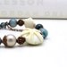 Eclectic Sand Dollar Lampwork Bracelet - Beached / Spring Summer Beach Shore Boho