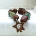 Turquoise Organic Copper Bracelet - Chestnut / eclectic / rustic / woodland / bohemian / southwestern